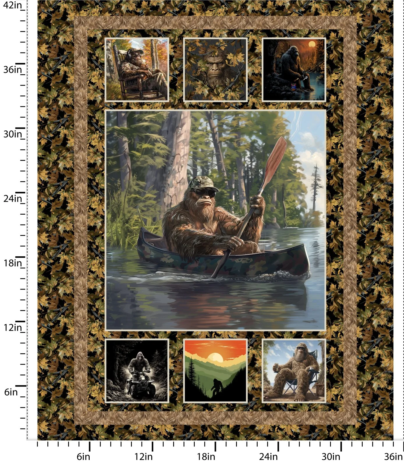 3 Wishes Fabrics/Studio E - Legendary Loner 23819 Multi-color Legendary Loner 36" PANEL By The PANEL (Not Strictly By The Yard)