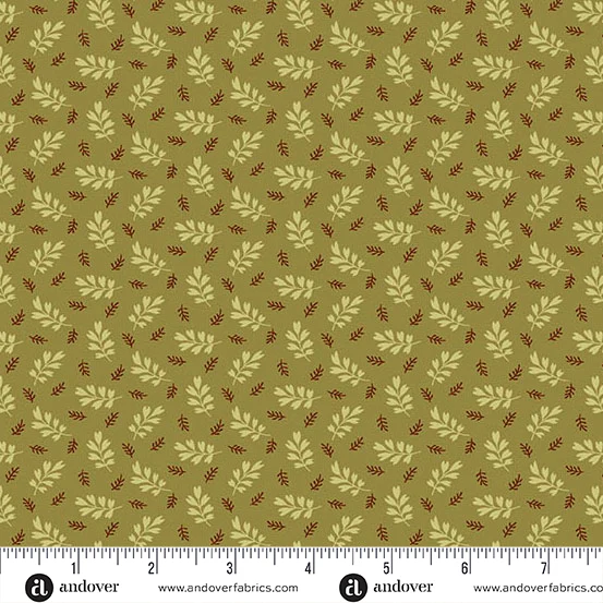 Andover Autumn Woods 1548 G Fern Heartleaf By The Yard