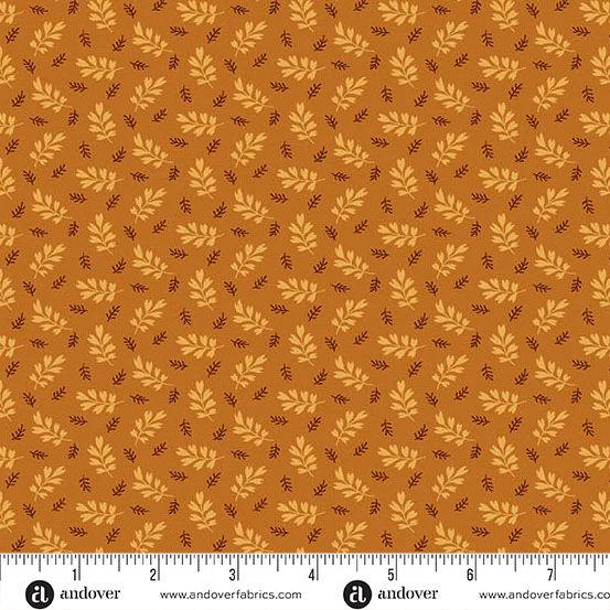 Andover Autumn Woods 1548 Y Ginger Heartleaf By The Yard