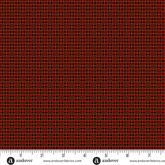 Andover Bridgeport 5606 R Red Fancy Tartan By The Yard