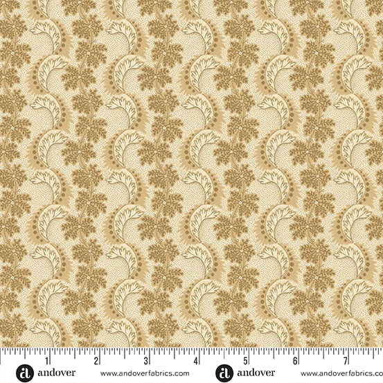 Andover Holbrook 1539 Y Tan-Yellow Louise By The Yard