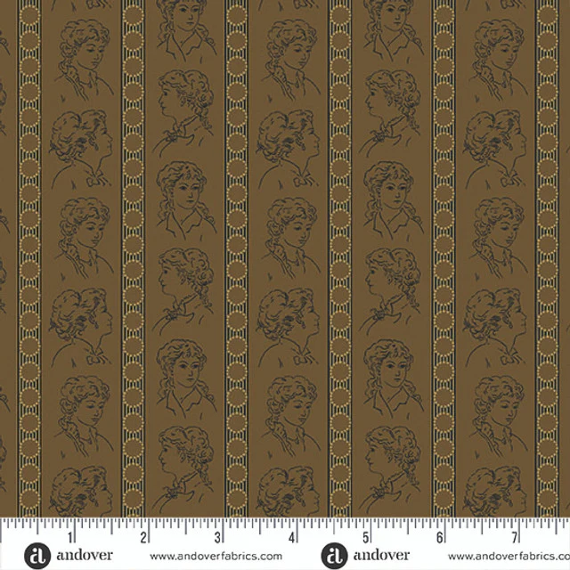 Andover Jamestown 3442 N Black Walnut Striped Silhouettes By The Yard