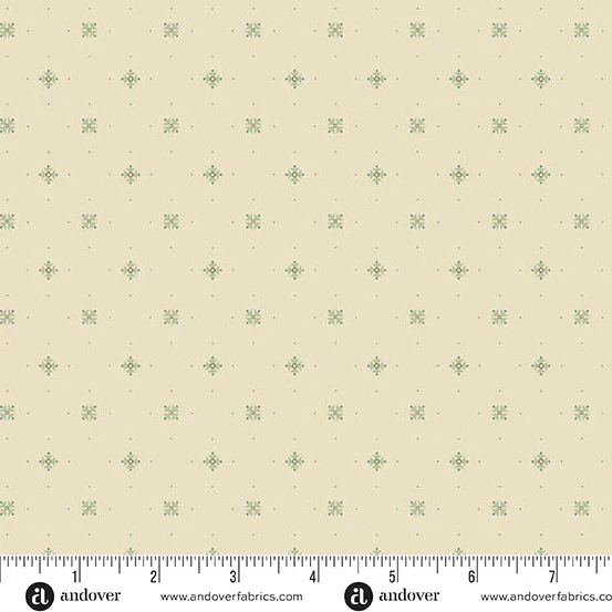 Andover Laundry Line 10102 B Cream Blue Starshine By The Yard