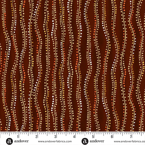Andover/Makower Golden MU161 V Brown Stripe By The Yard