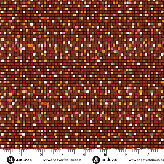 Andover/Makower Golden MU162 V Brown Mosaic By The Yard