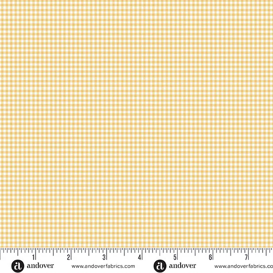Andover/Makower Little Ones MU188 Y Yellow Gingham By The Yard