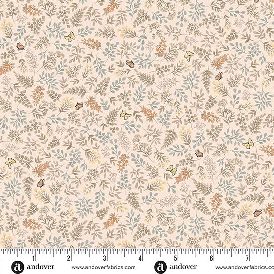 Andover/Makower Little Ones MU192 C Coral Foliage By The Yard