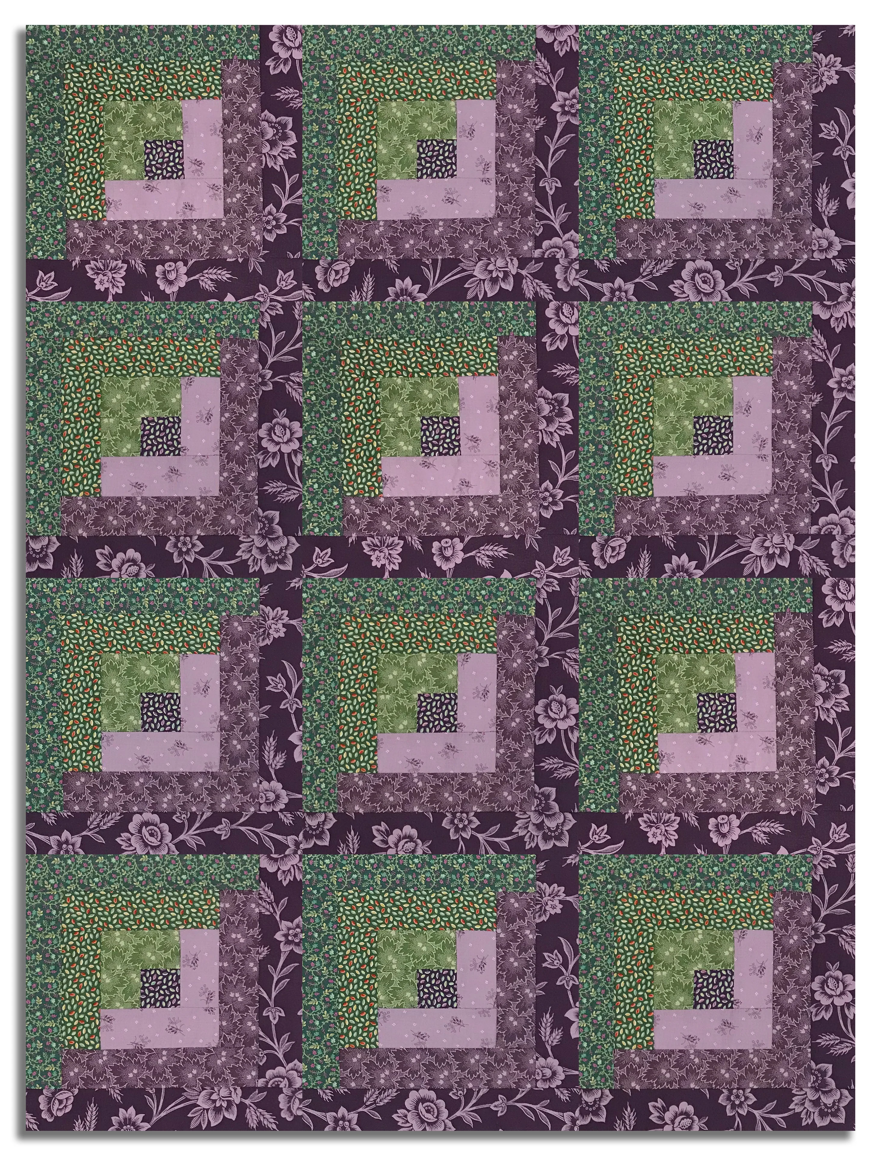 Andover Pre-Cut 12 Block Log Cabin Quilt Kit - Autumn Bouquet - Image 2