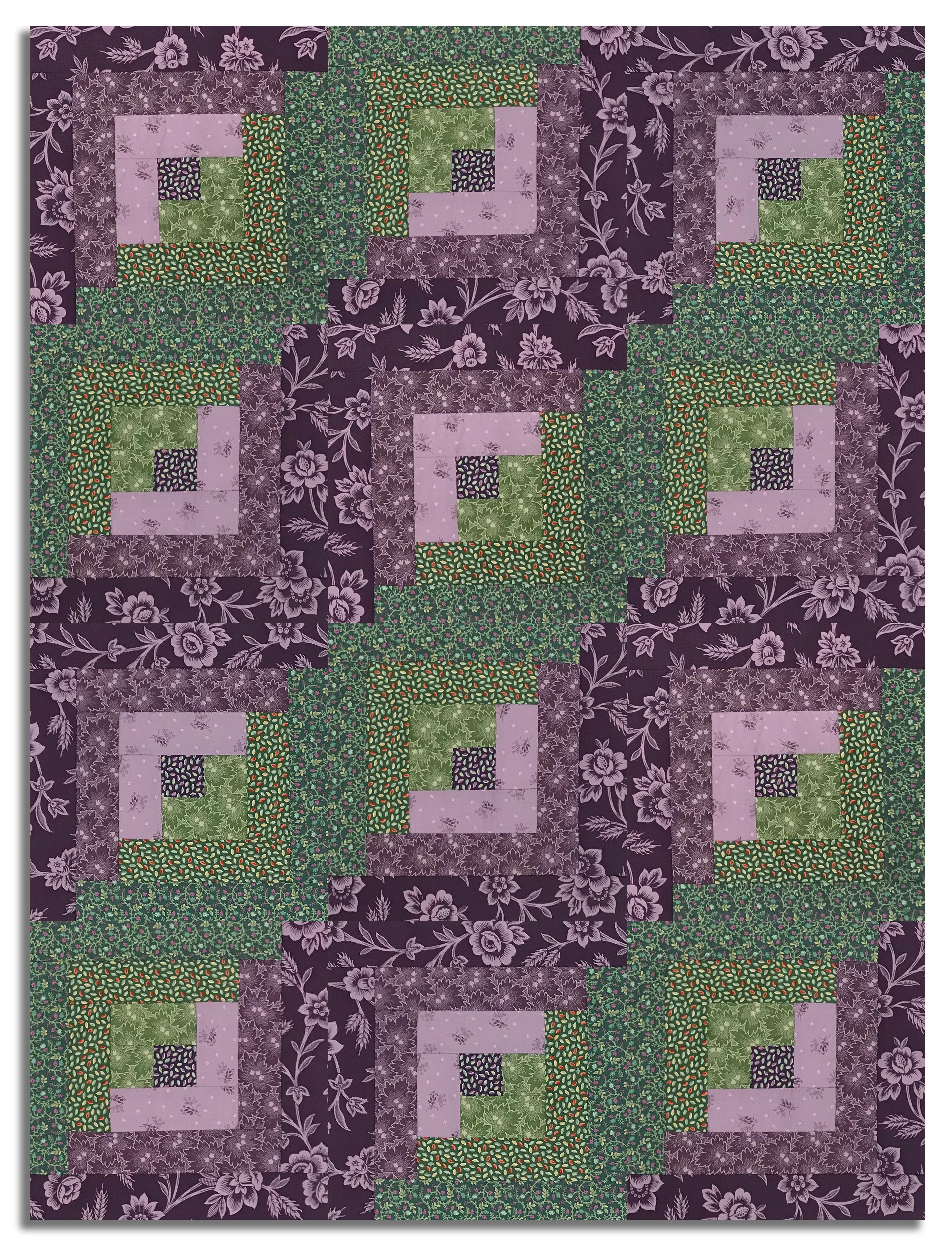 Andover Pre-Cut 12 Block Log Cabin Quilt Kit - Autumn Bouquet - Image 3