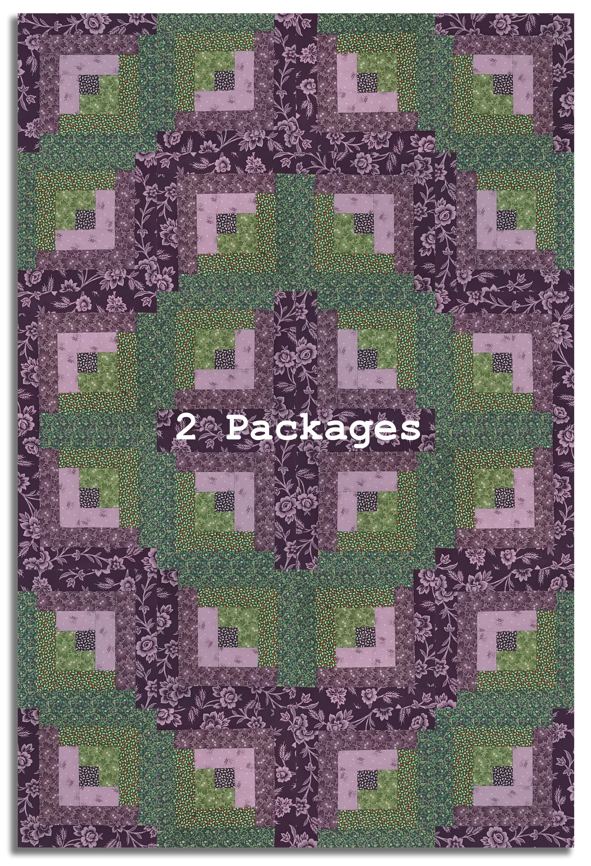 Andover Pre-Cut 12 Block Log Cabin Quilt Kit - Autumn Bouquet - Image 4