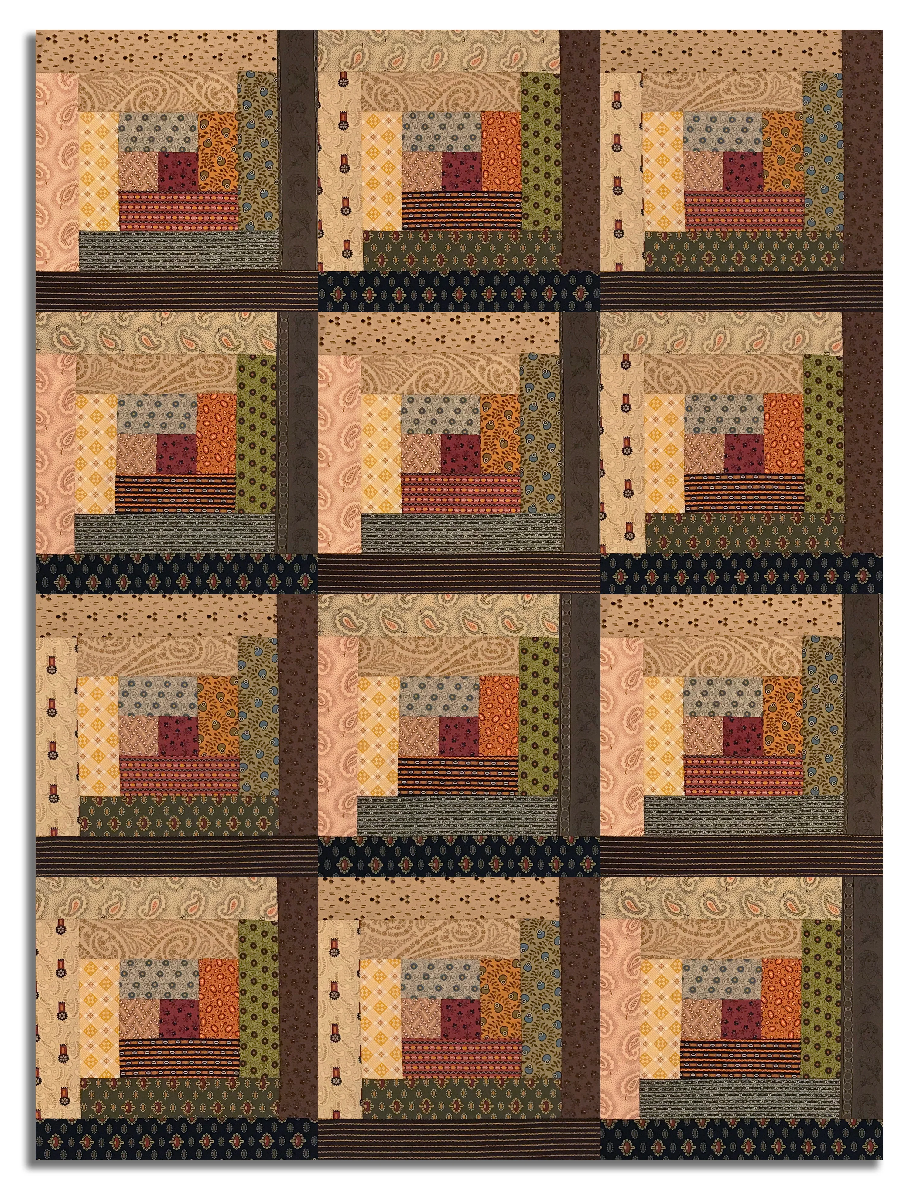 Andover Pre-Cut 12 Block Log Cabin Quilt Kit - Jo Morton - Image 3