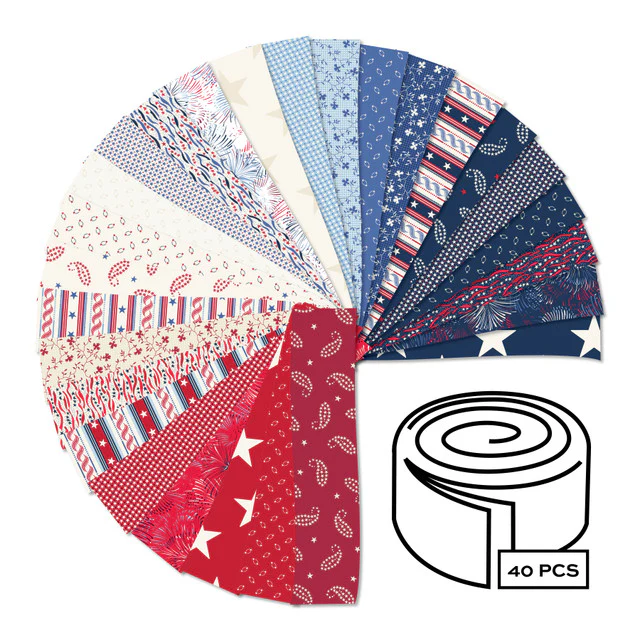 Andover Pre-Cut 40 Piece 2 1/2" Jelly Roll Strips - Americana