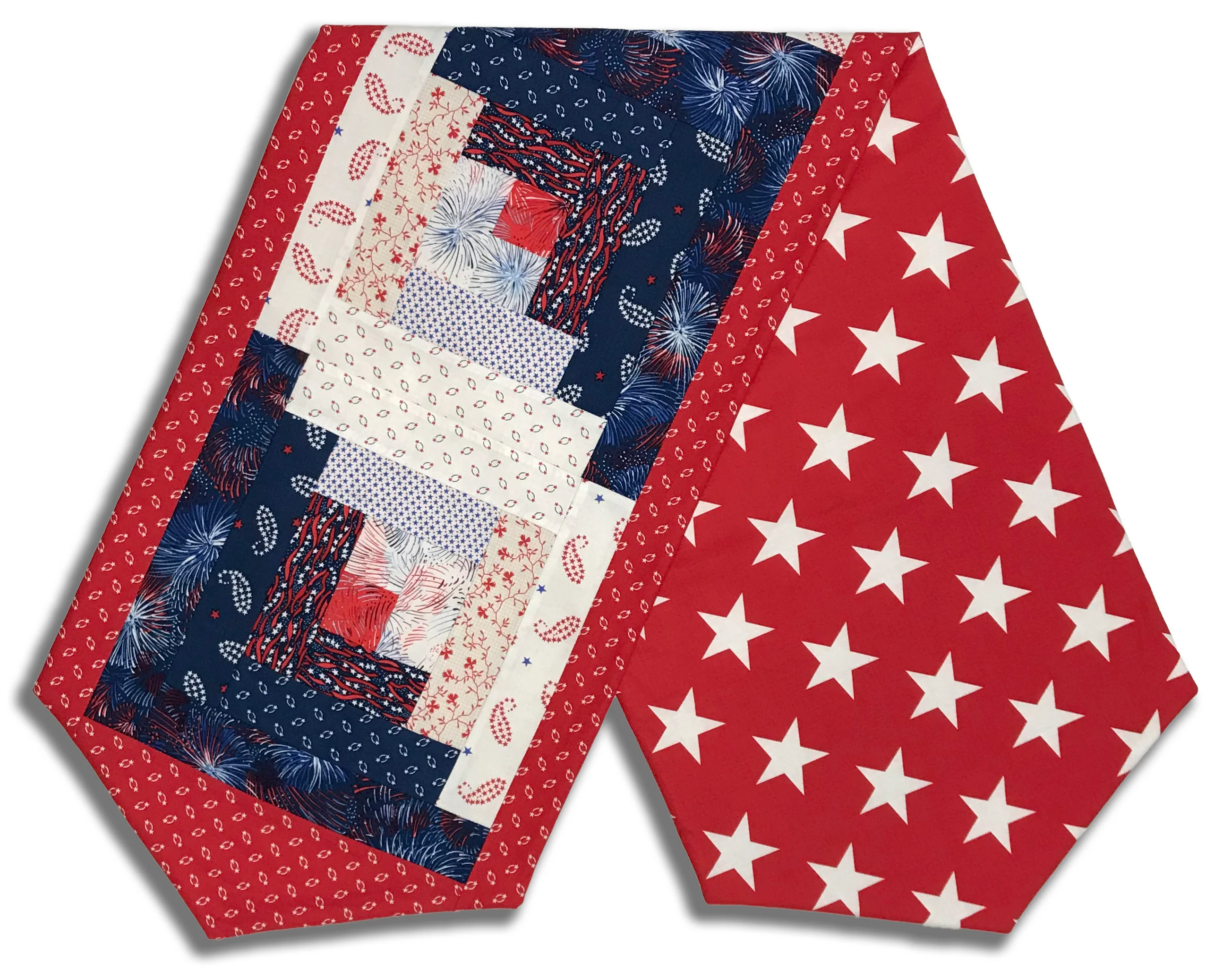 Andover Pre-Cut Log Cabin Table Runner Kit - Americana
