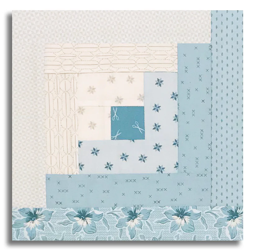 Andover Pre-Cut Log Cabin Table Runner Kit - Sewing Bird - Glacier - Image 2