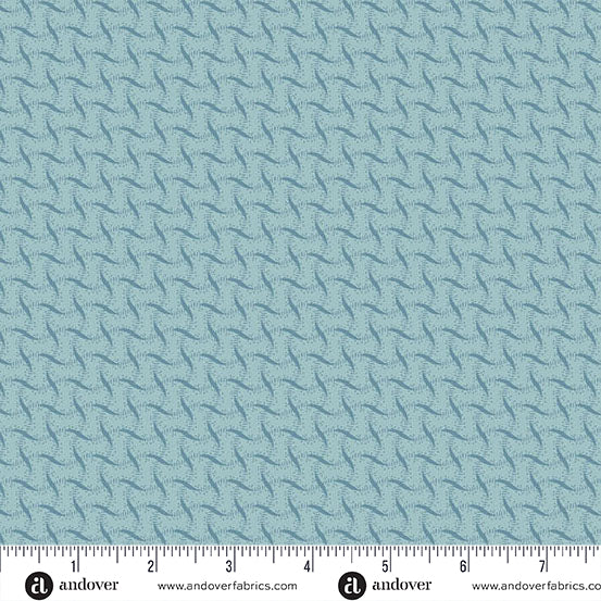 Andover Sewing Bird 1611 B Denim Ribbon Weave By The Yard