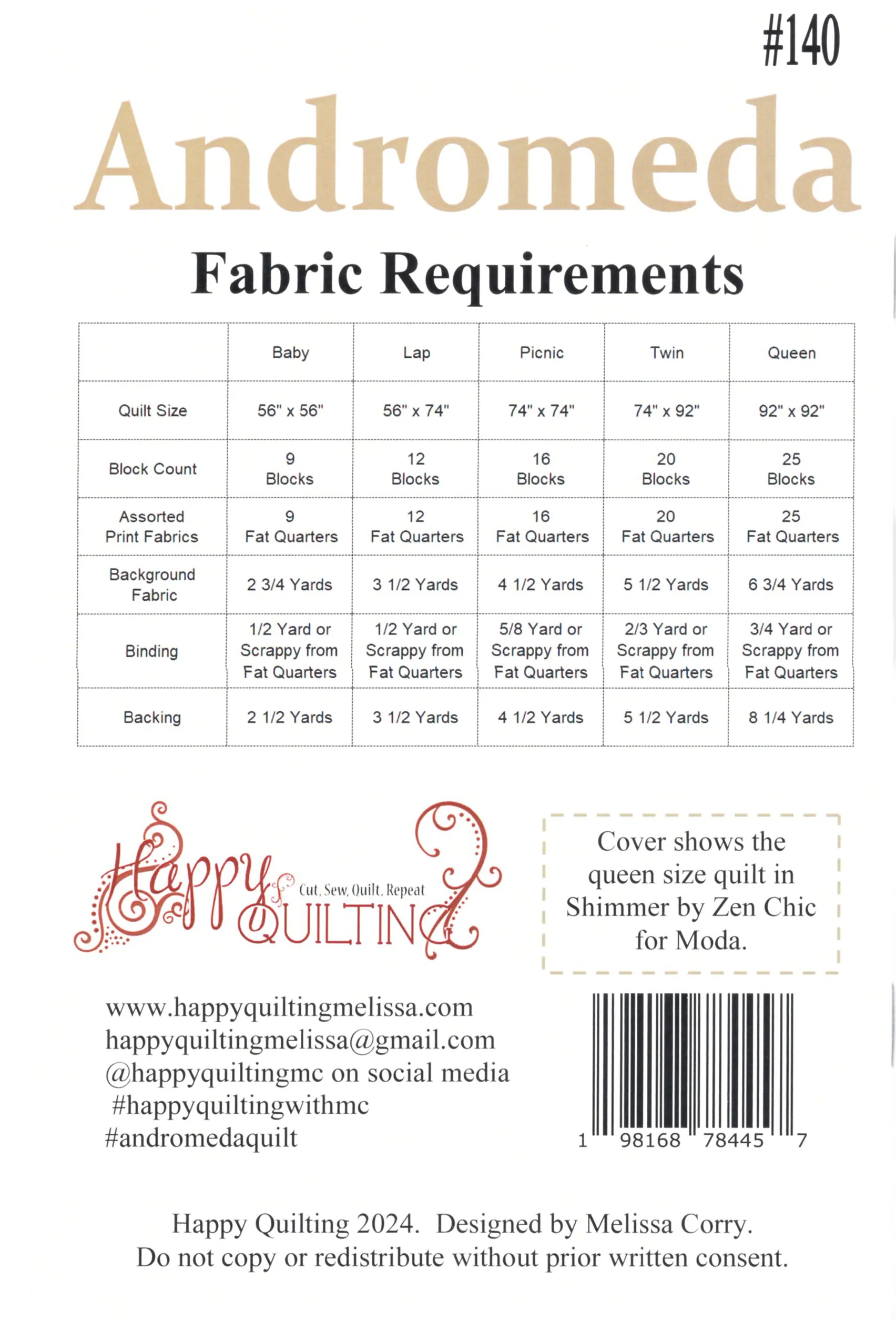 ANDROMEDA - Happy Quilting Pattern - #140 - Image 2