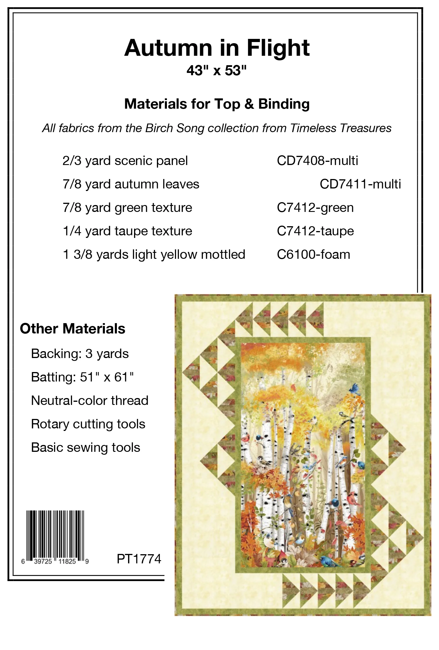 AUTUMN IN FLIGHT - Pine Tree Country Quilts Pattern - Image 2