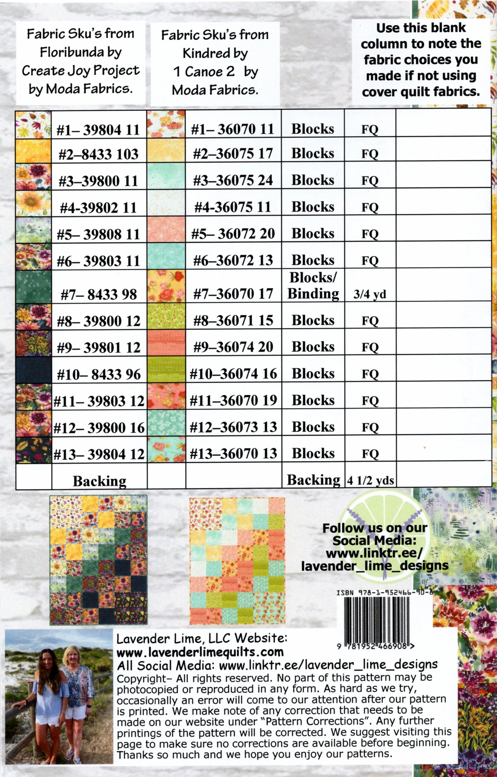 BAKER'S DOZEN - Lavender Lime Quilt Pattern DLL 223 - Image 2
