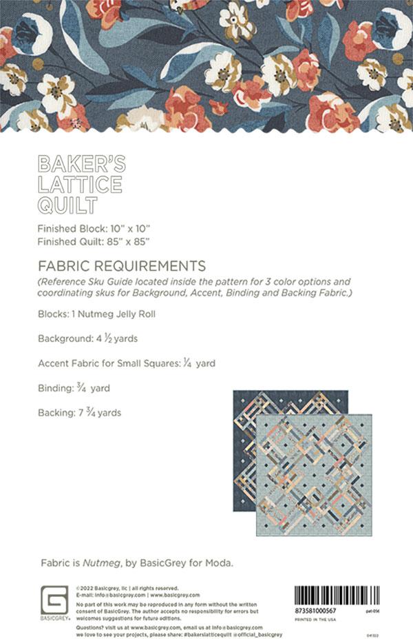 BAKER'S LATTICE - BASICGREY Quilt Pattern 056 DIGITAL DOWNLOAD - Image 2