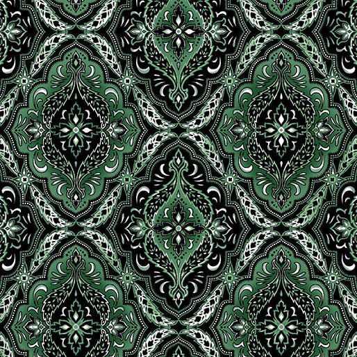Benartex Winterberry Floral 14018P 44 Dark Green Winterberry Medallion By The Yard