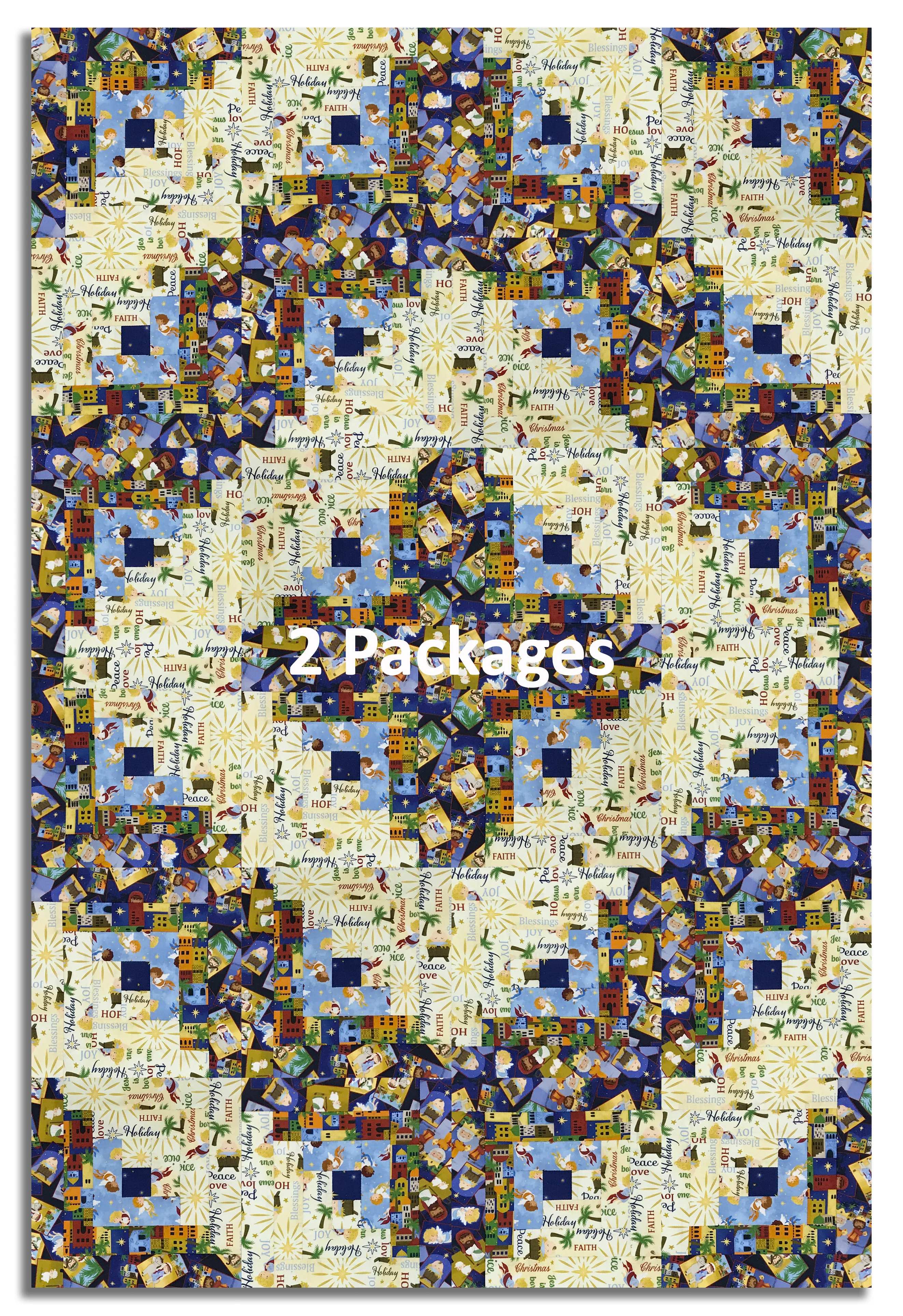 Blank Quilting Pre-Cut 12 Block Log Cabin Quilt Kit - Away In A Manger - Image 4