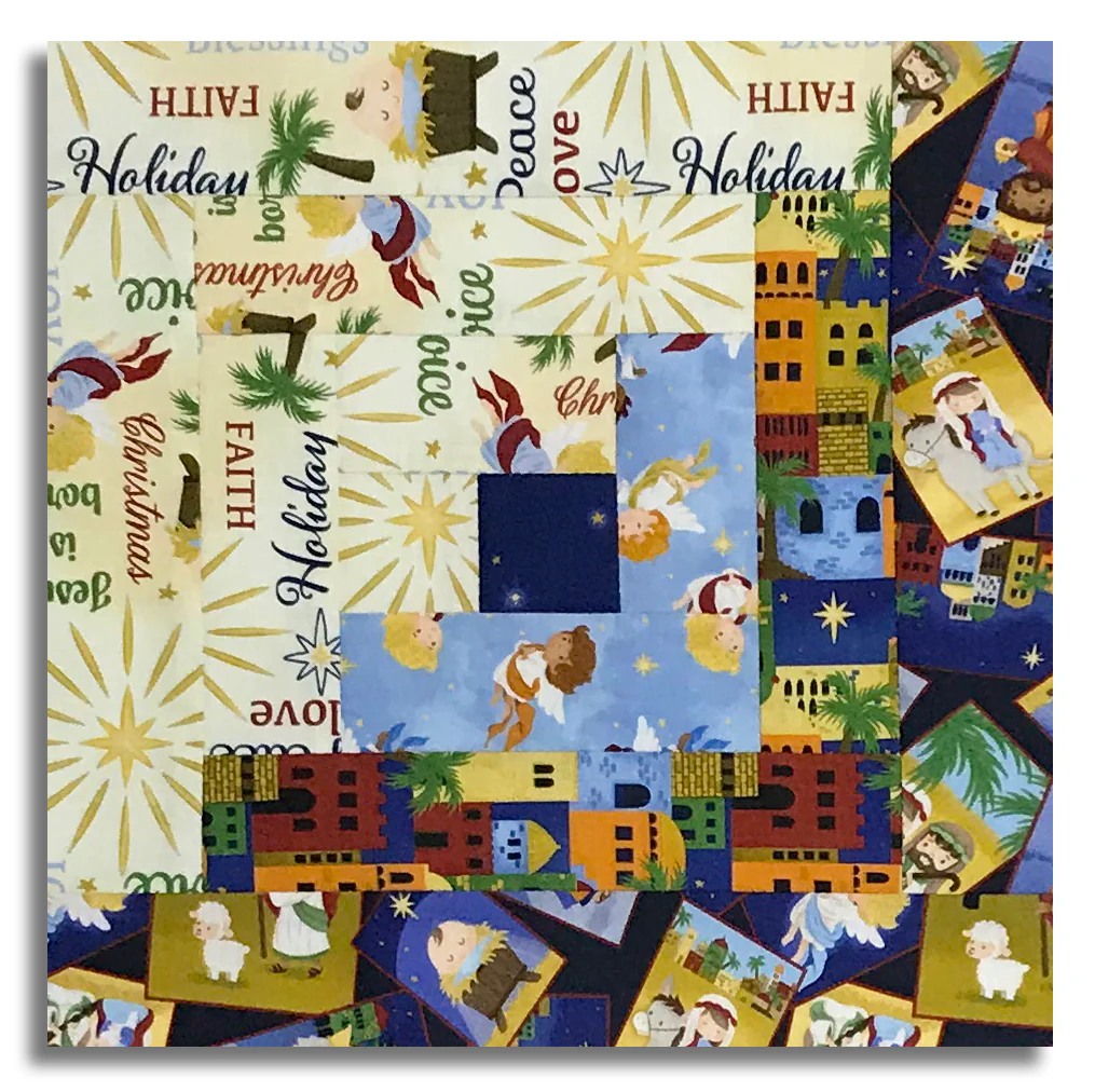 Blank Quilting Pre-Cut Log Cabin Table Runner Kit - Away In A Manger - Image 2