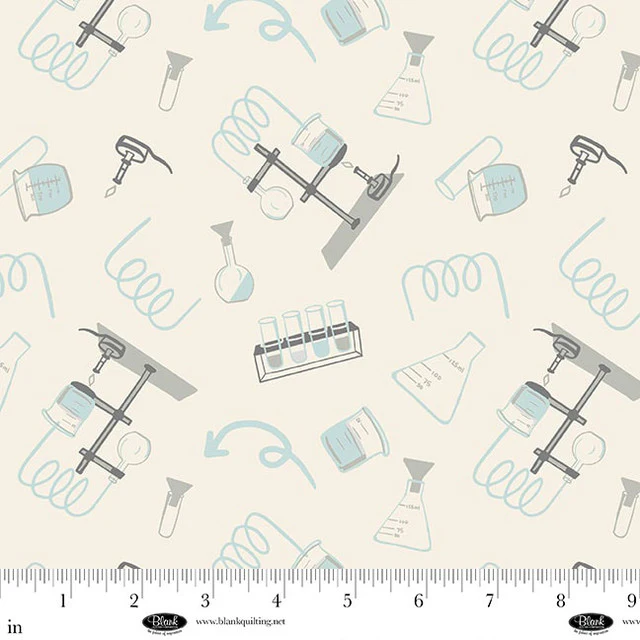 Blank Quilting Science Lab 3839 41 Ivory Test Tubes By The Yard