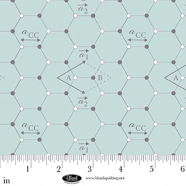Blank Quilting Science Lab 3845 11 Aqua Hexagons By The Yard