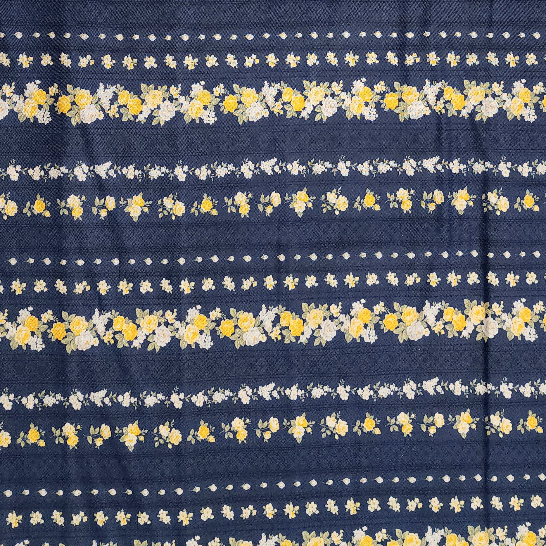 Blank Quilting Sofie Roses 4501 522 Navy Floral Lace Stripe 1.375 YARDS