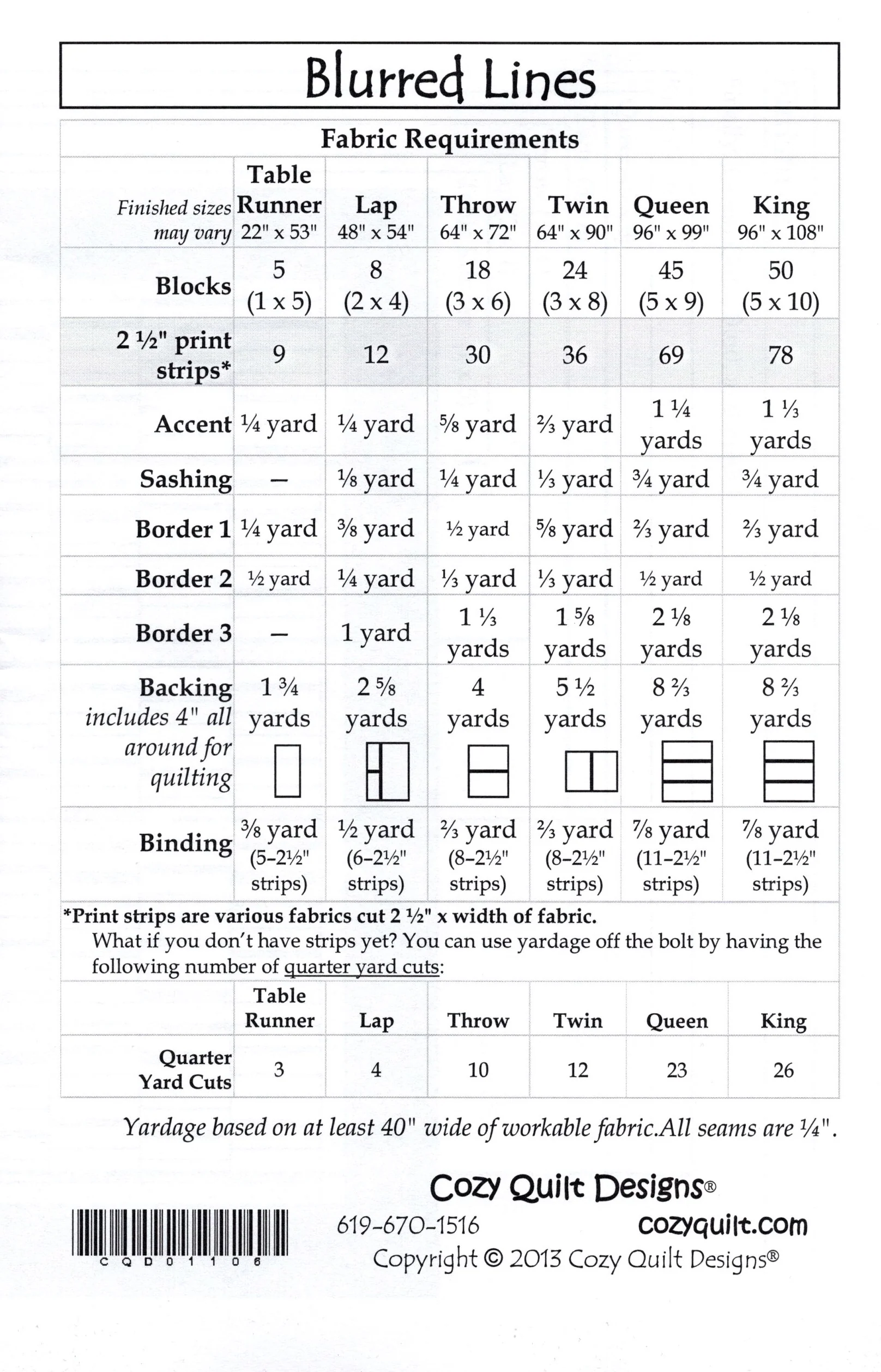 BLURRED LINES - Cozy Quilt Designs Pattern DIGITAL DOWNLOAD - Image 2