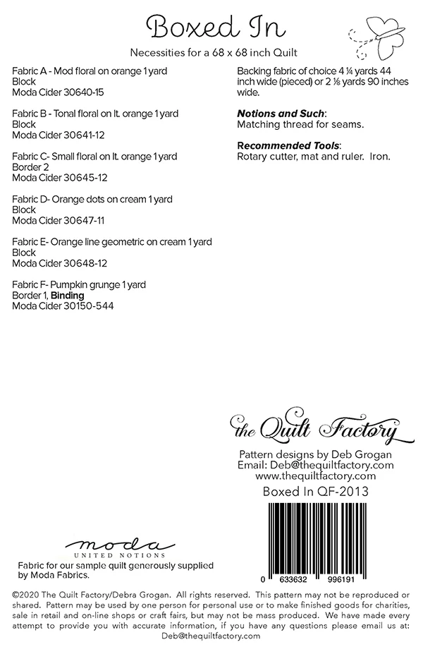 BOXED IN - Quilt Pattern QF-2013 By The Quilt Factory - Image 2