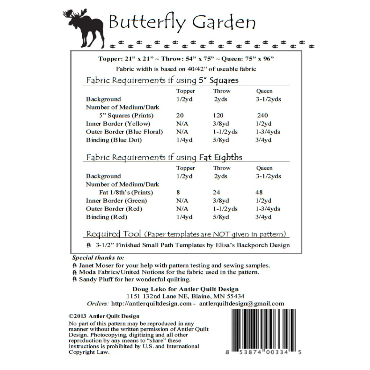BUTTERFLY GARDEN - Antler Quilt Design's Quilt Pattern DIGITAL DOWNLOAD - Image 2