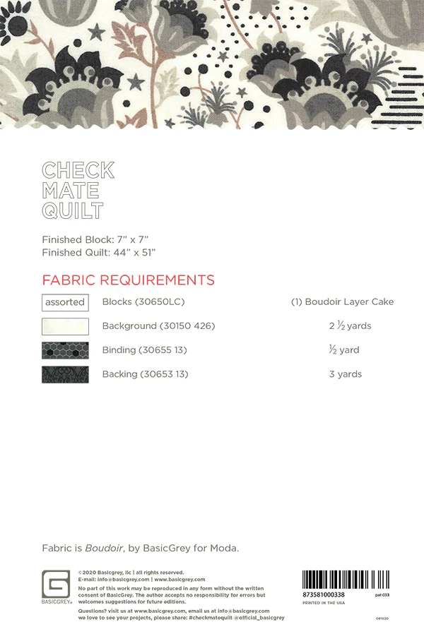 CHECK MATE - BASICGREY Quilt Pattern 033 - Image 2