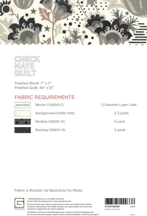 CHECK MATE - BASICGREY Quilt Pattern 033 DIGITAL DOWNLOAD - Image 2