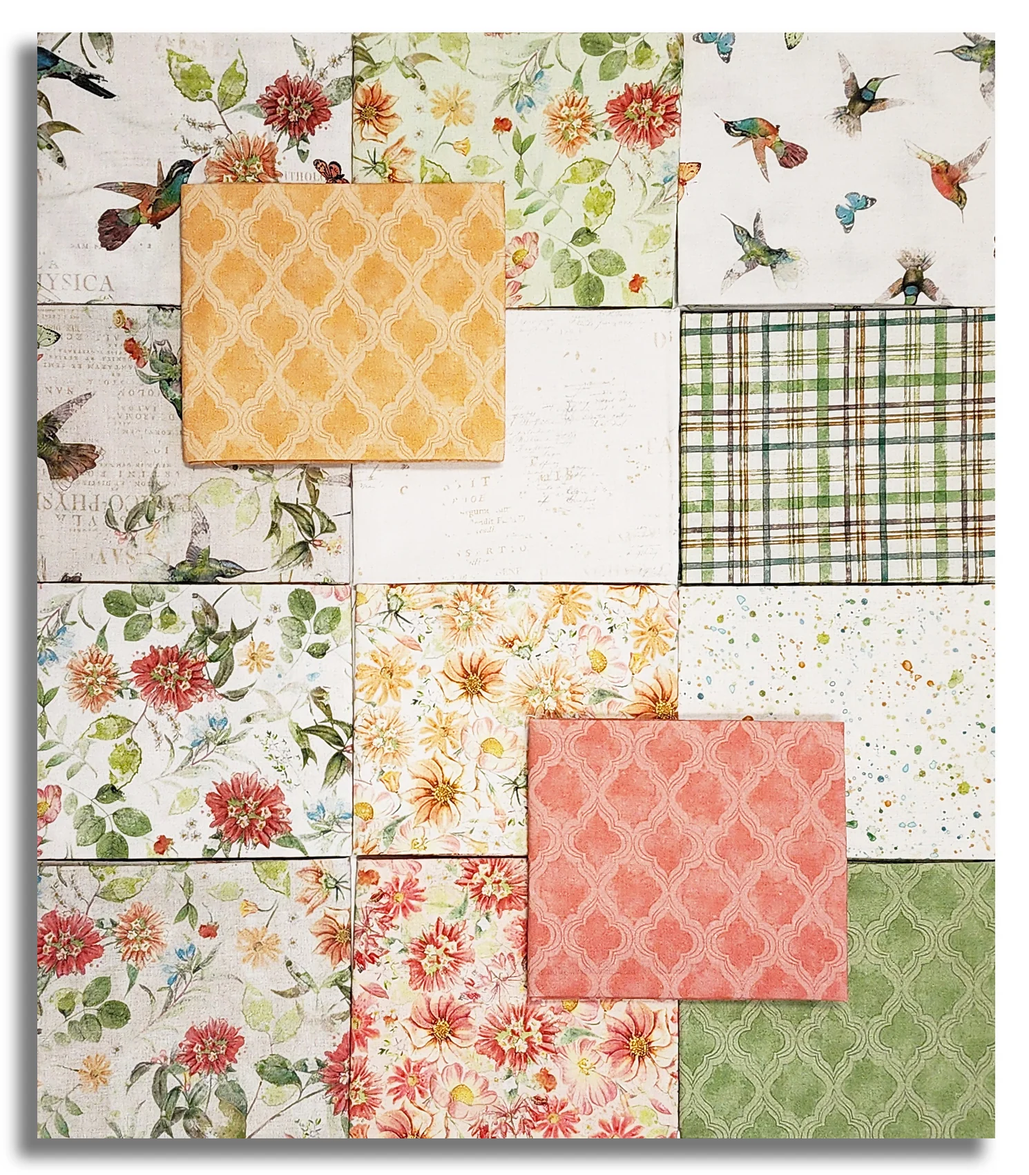 Clothworks Digital Pre-Cut 14 Piece Fat Quarter Bundle - FQ0539 - Hummingbird Days - Image 2