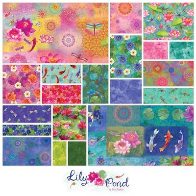 Clothworks Digital Pre-Cut 20 Piece Fat Quarter Bundle - FQ0524 - Lily Pond - Image 2