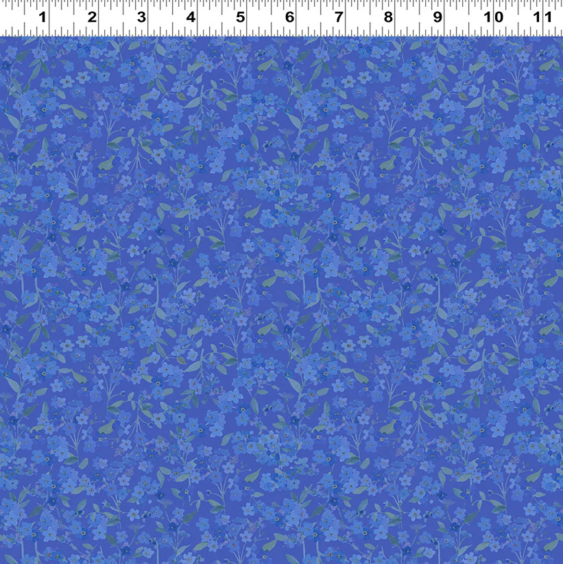 Clothworks Fleur De Rose Y4769 90 Blue Forget Me Not By The Yard