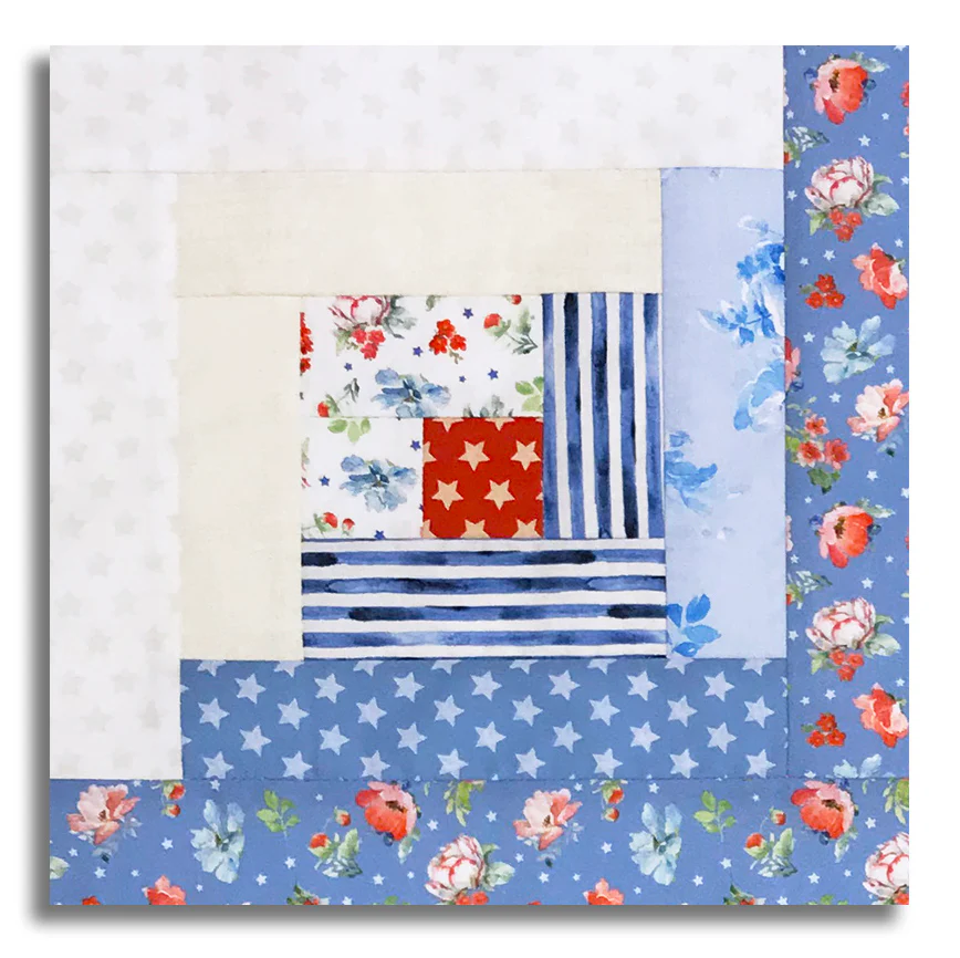 Clothworks Pre-Cut Log Cabin Table Runner Kit - Americana - Image 2