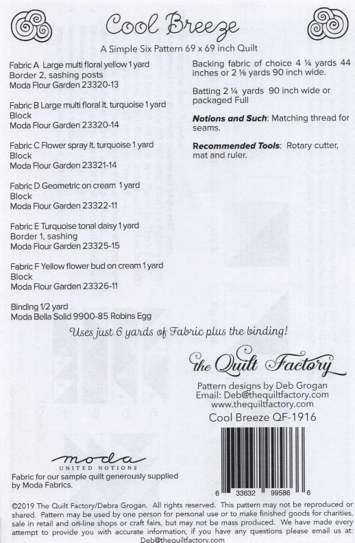 COOL BREEZE - Quilt Pattern QF-1916 By The Quilt Factory - Image 2