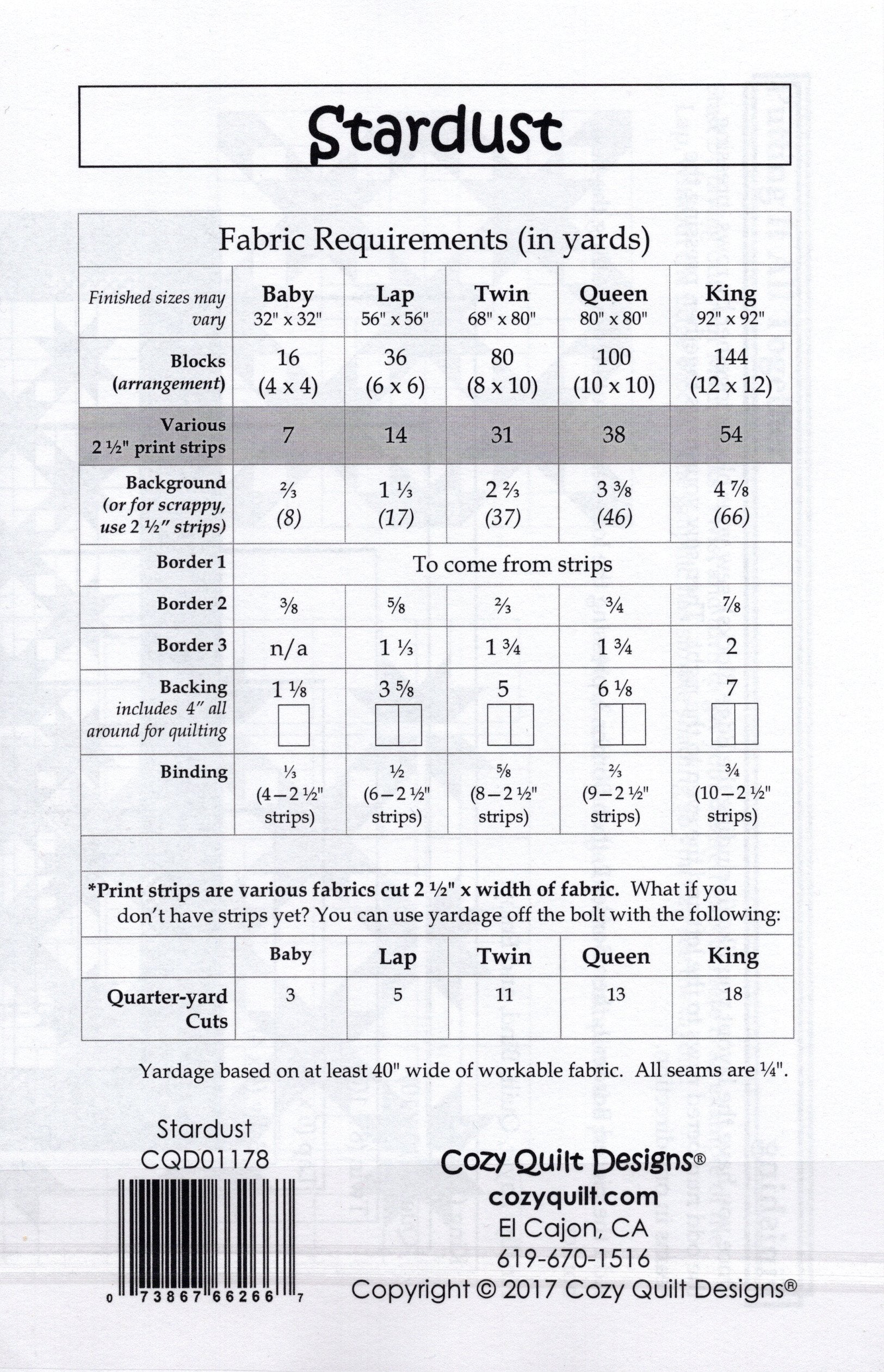 STARDUST - Cozy Quilt Designs Pattern - Image 2