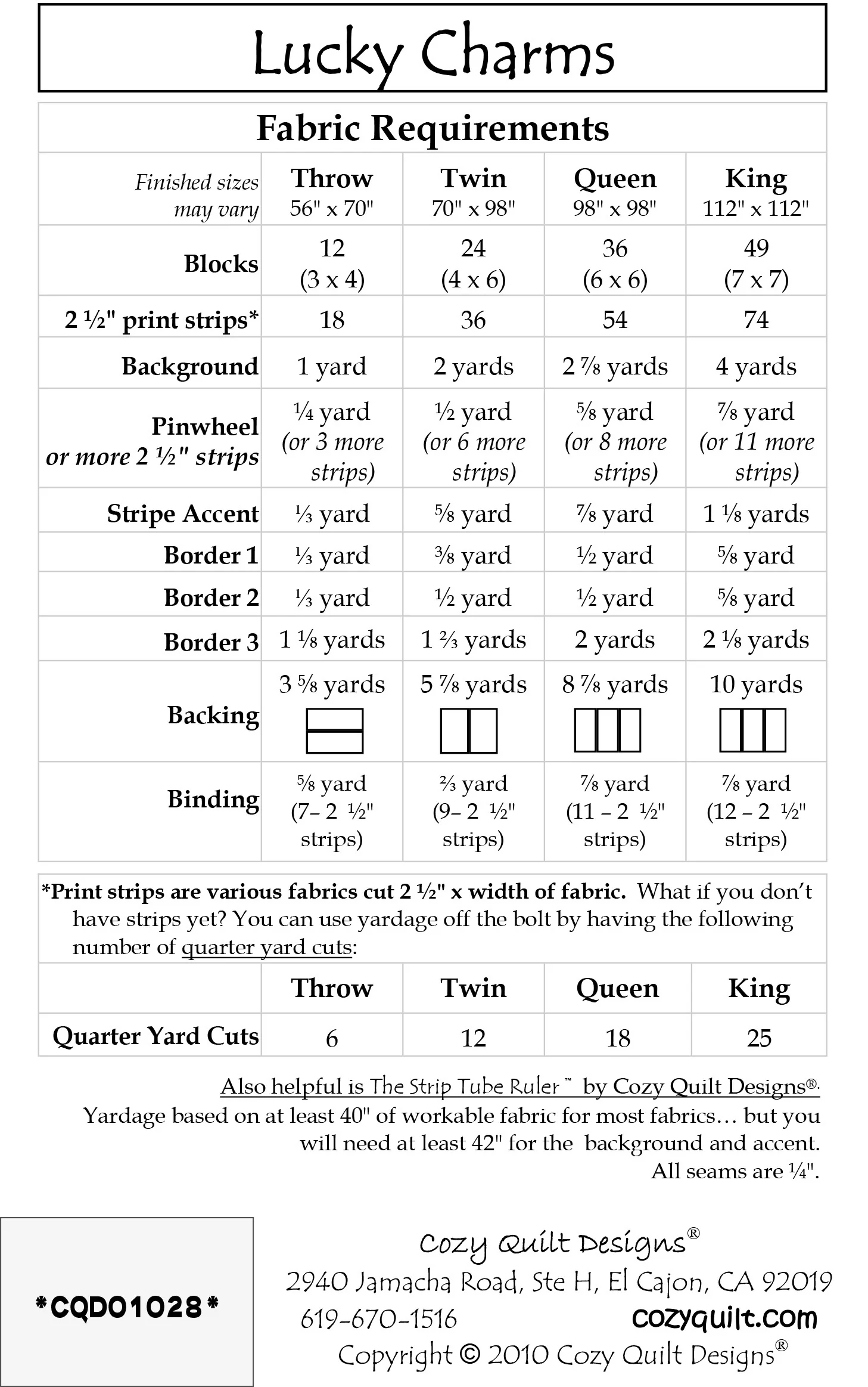 LUCKY CHARMS - Cozy Quilt Designs Pattern - Image 2