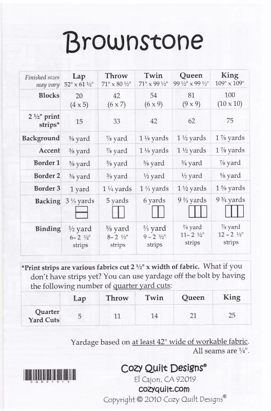 BROWNSTONE - Cozy Quilt Designs Pattern - Image 2
