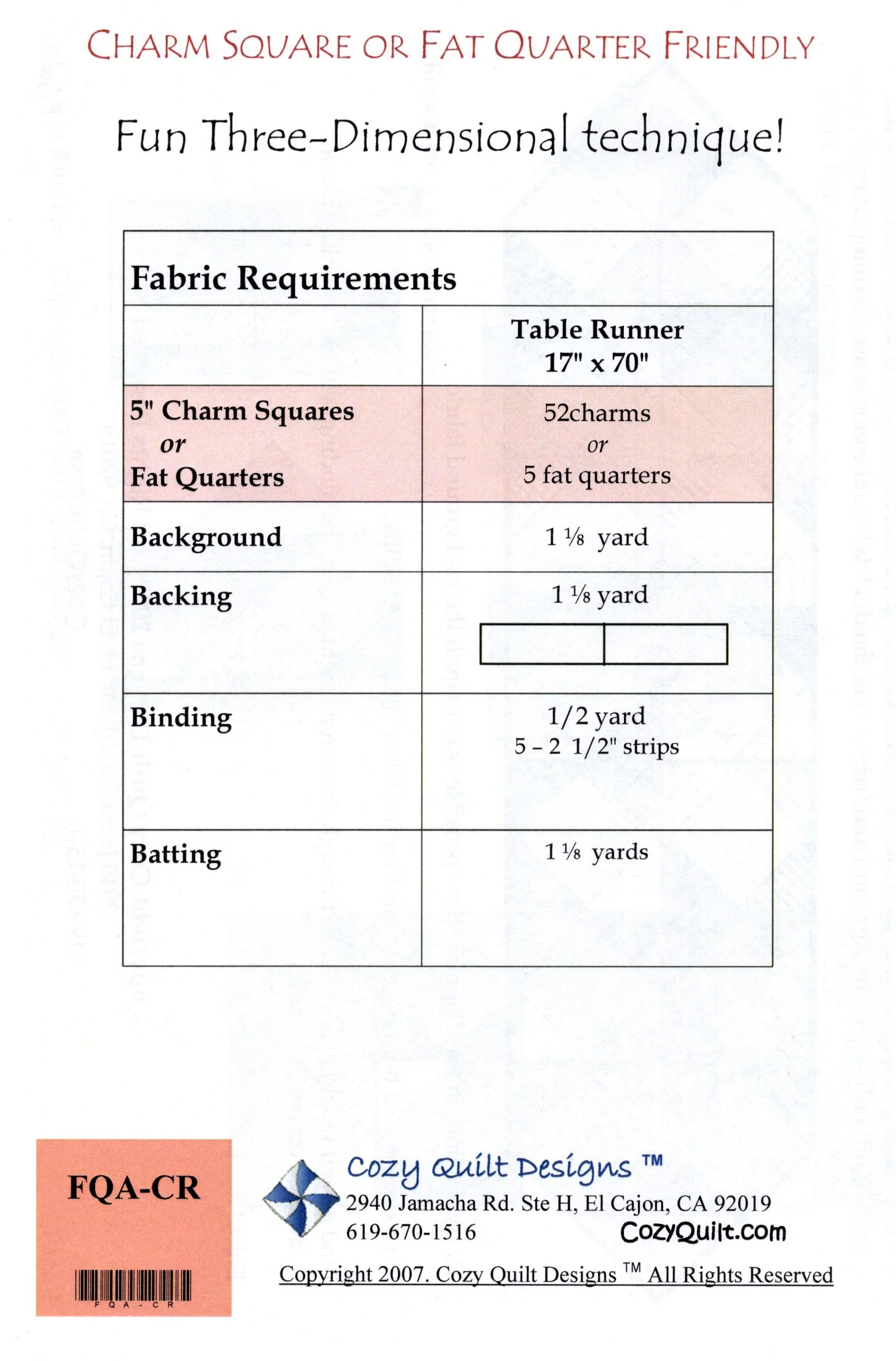 CHARM RUNNER - Cozy Quilt Designs Pattern - Image 2