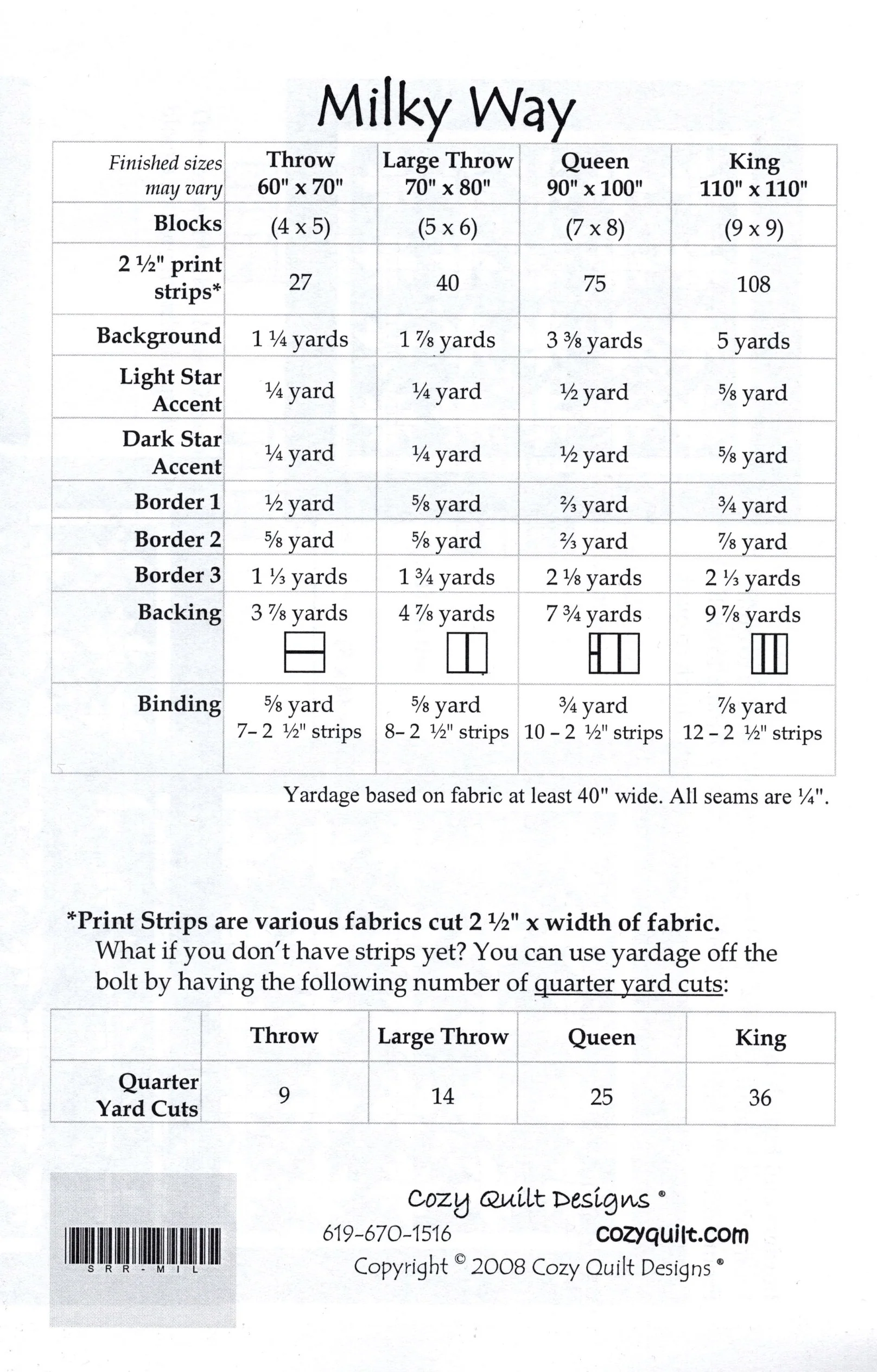 MILKY WAY - Cozy Quilt Designs Pattern - Image 2