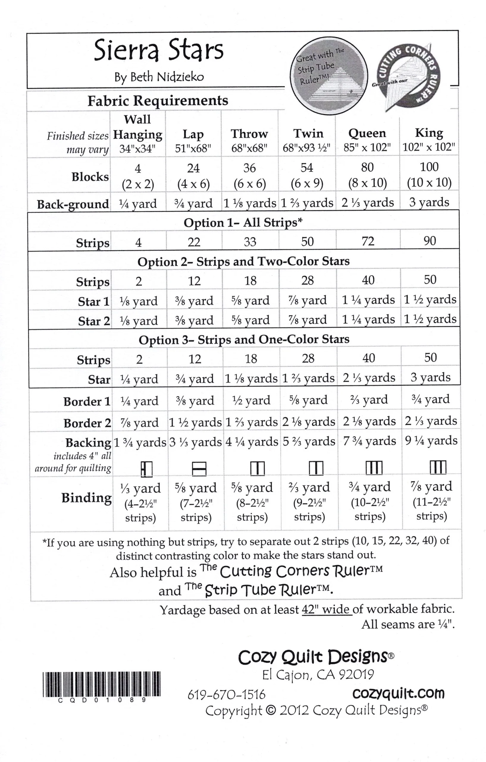 SIERRA STARS - Cozy Quilt Designs Pattern - Image 2