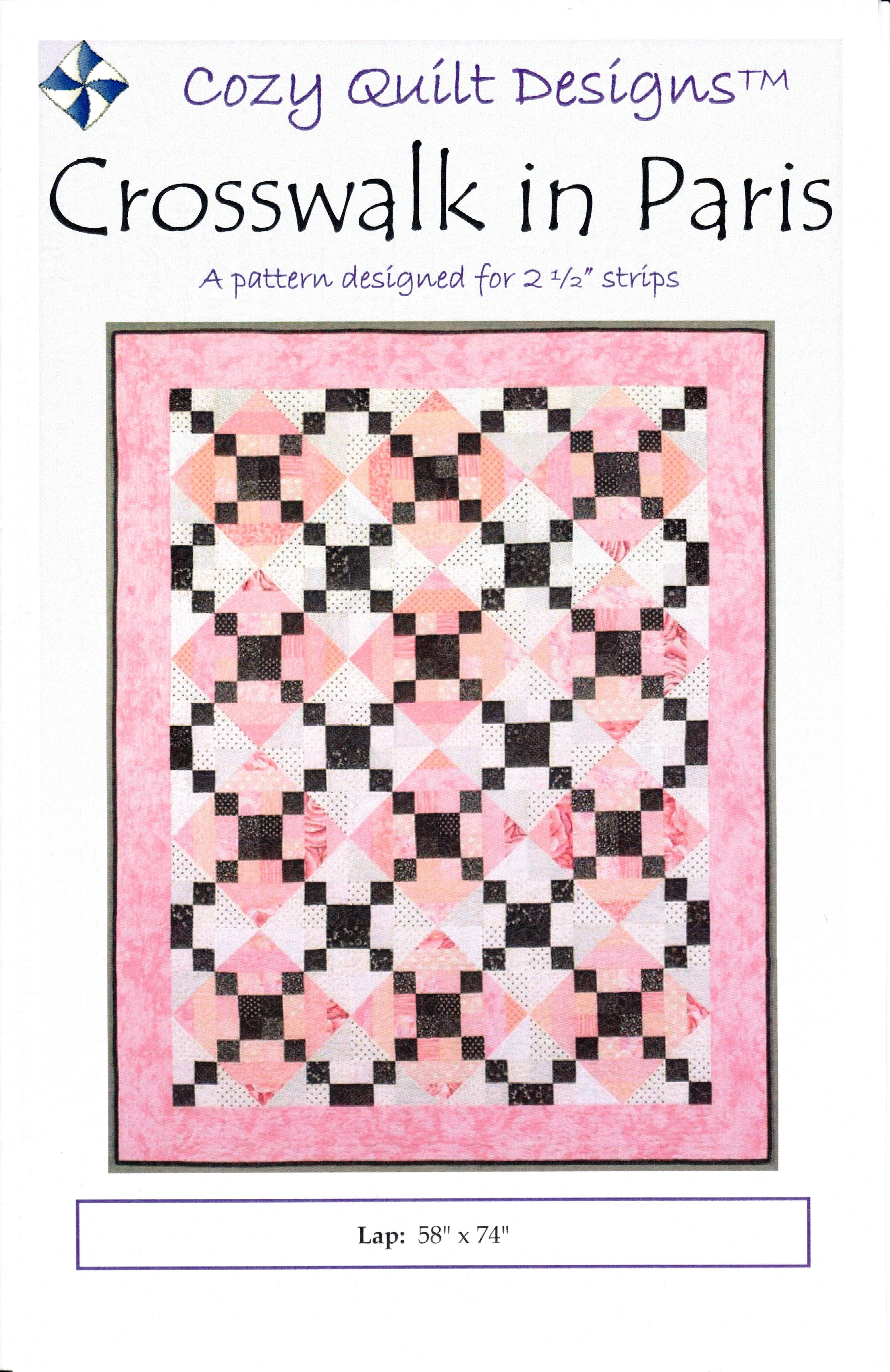 CROSSWALK IN PARIS - Cozy Quilt Design Pattern DIGITAL DOWNLOAD
