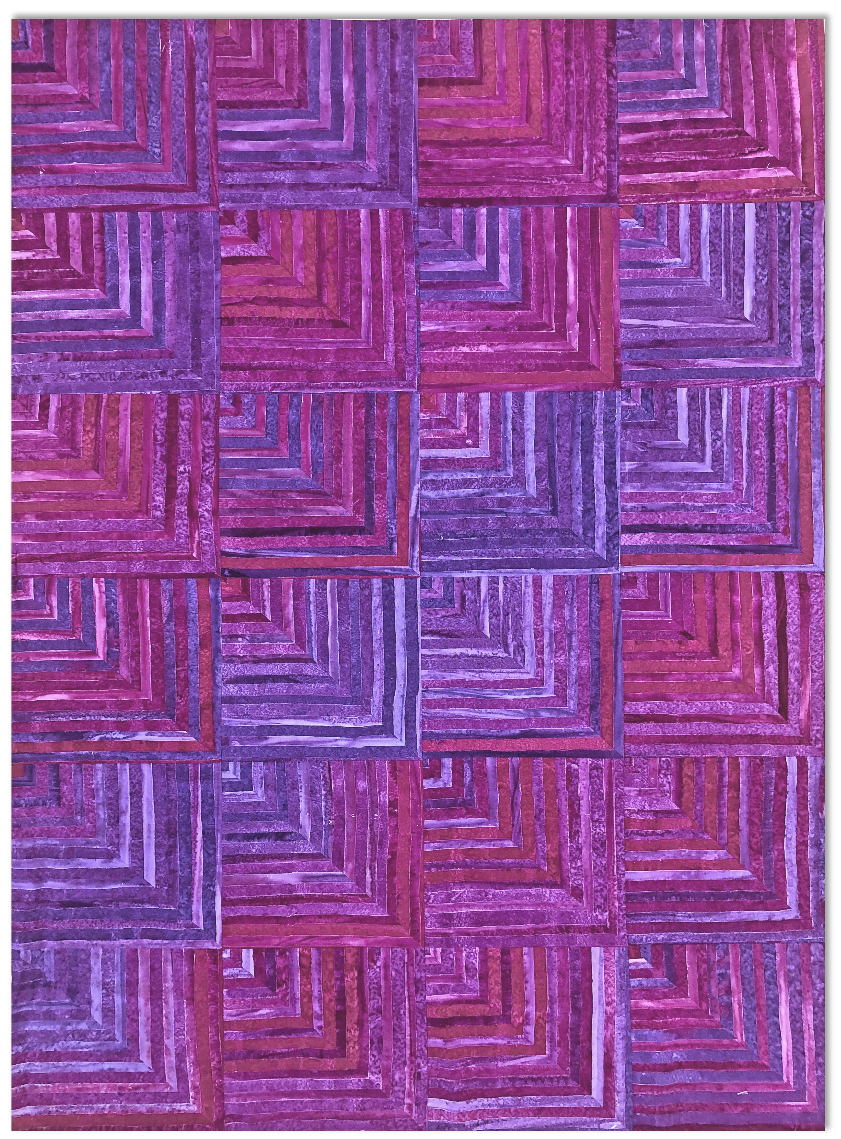 Cutting Corners Pre-Cut Quilt Kit - Kaufman - World of Stripes - Purple