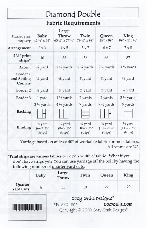 DIAMOND DOUBLE - Cozy Quilt Designs Pattern DIGITAL DOWNLOAD - Image 2