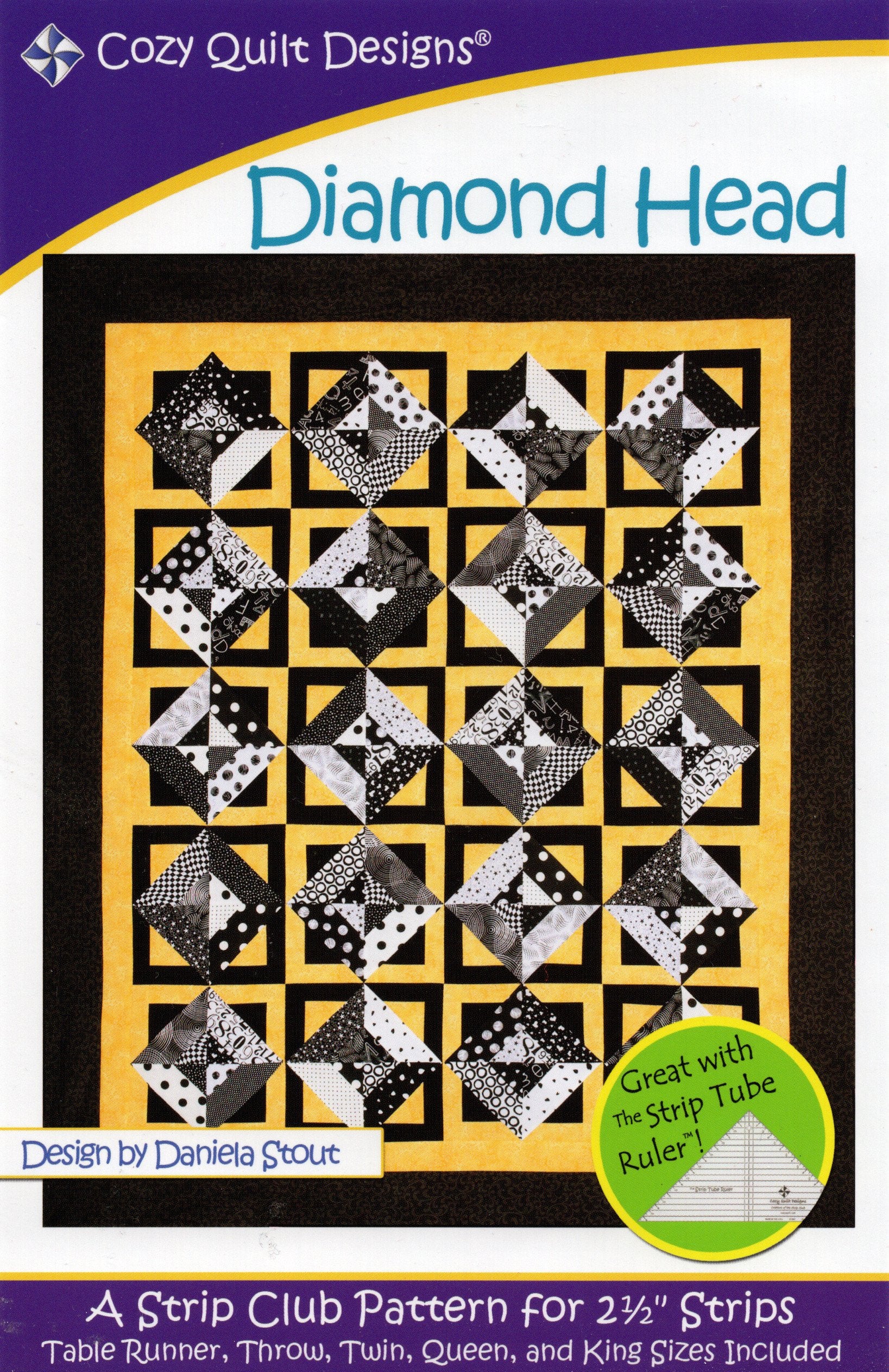 DIAMOND HEAD - Cozy Quilt Designs Pattern DIGITAL DOWNLOAD