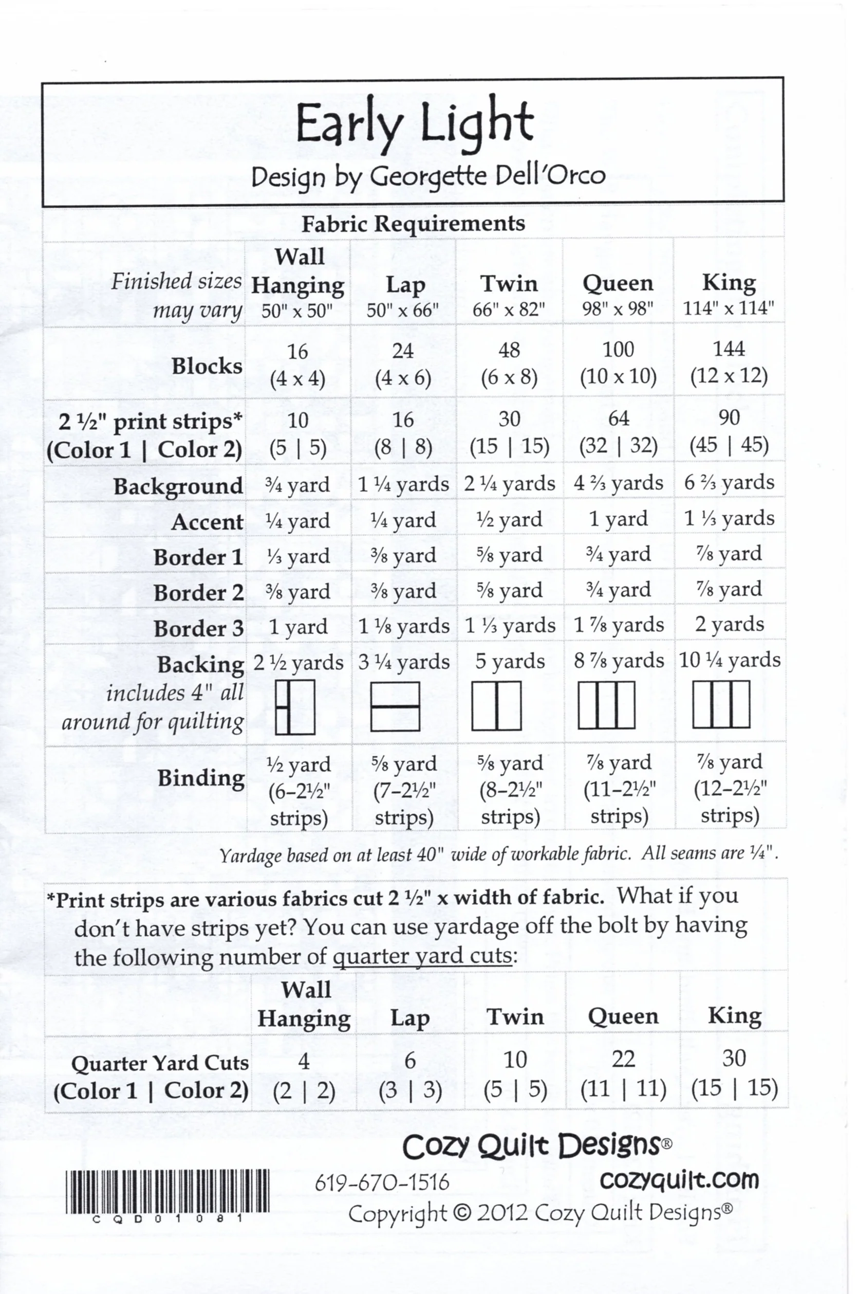 EARLY LIGHT - Cozy Quilt Designs Pattern - Image 2